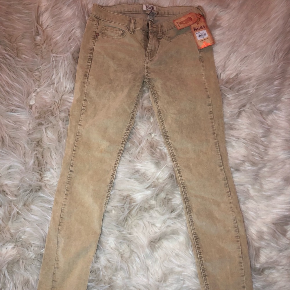 cream corduroy acid wash jeans
